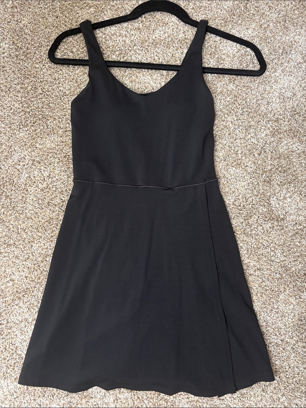 Women's Black Sleeveless A-Line Athleisure Dress
